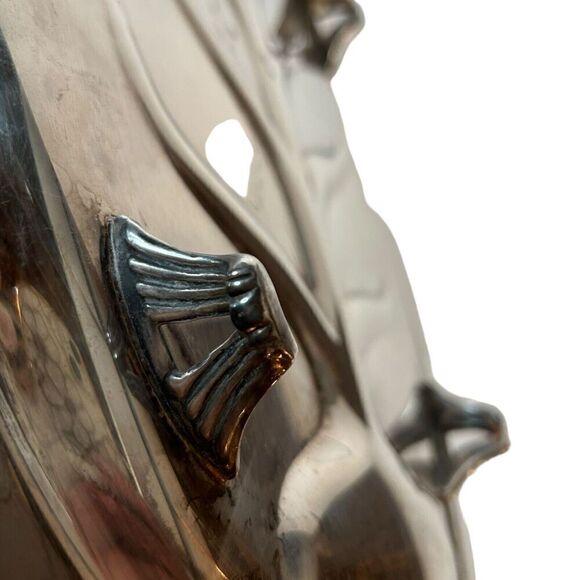 Vintage Large Footed Silver Meat Tray with Tree Well Has Some Wear - Picture 8 of 13